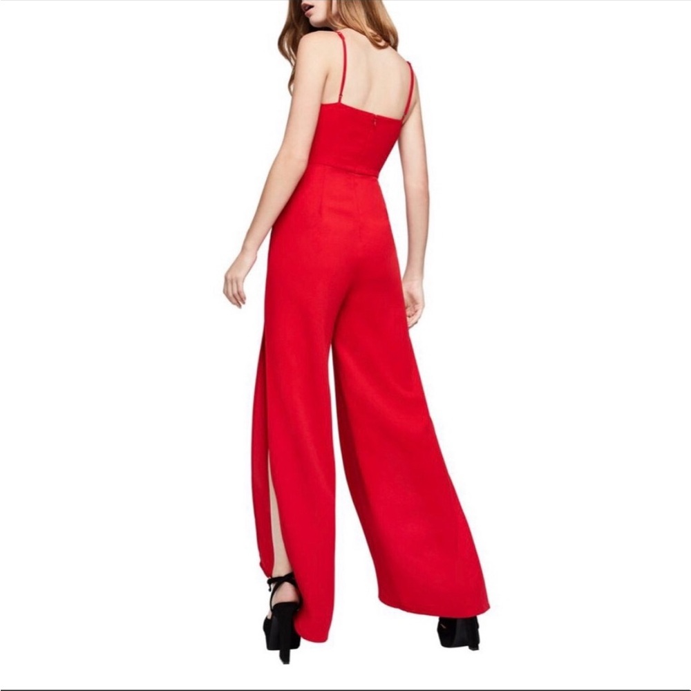Red Slit Jumpsuit